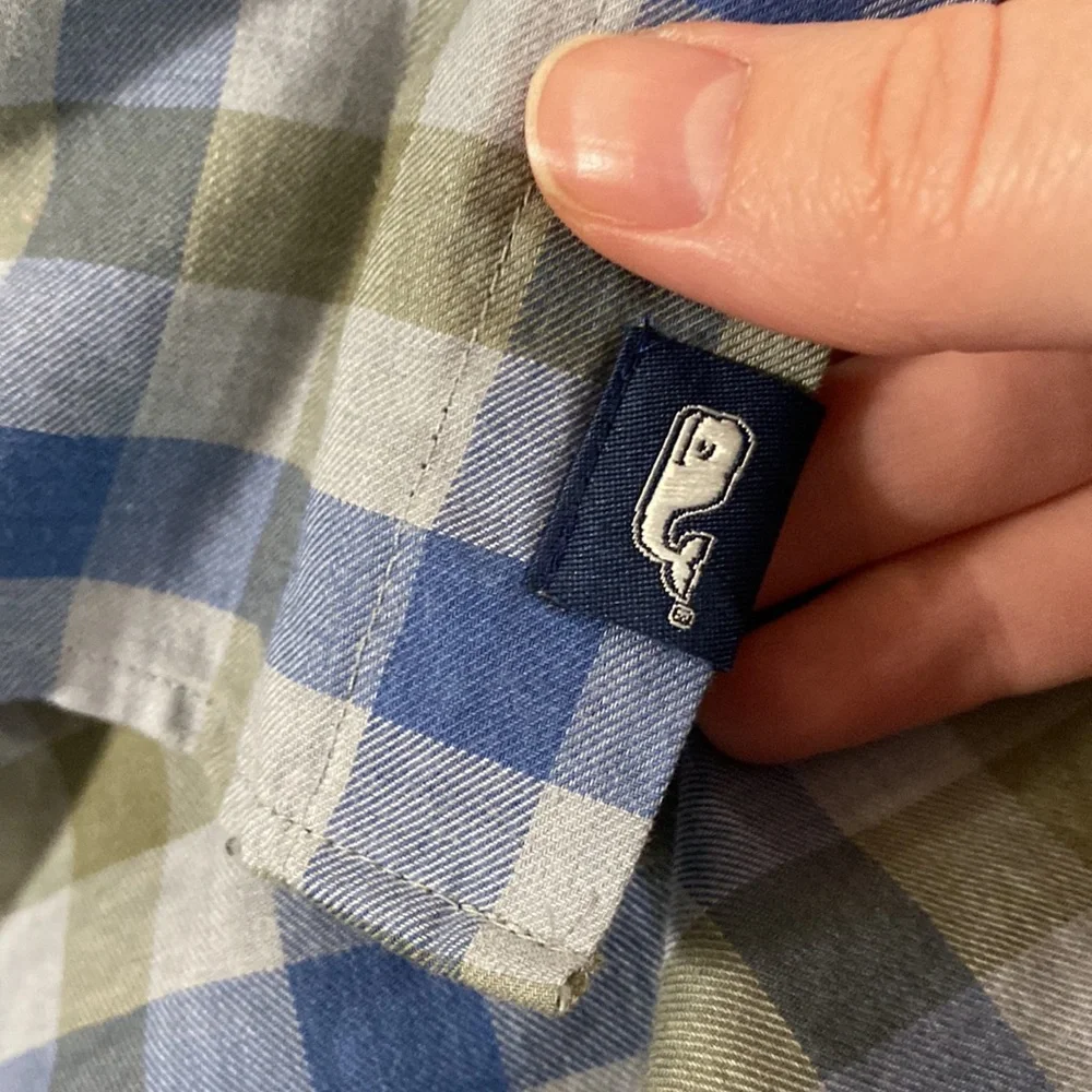 Vineyard Vines plaid cotton blend slim longshore shirt size M